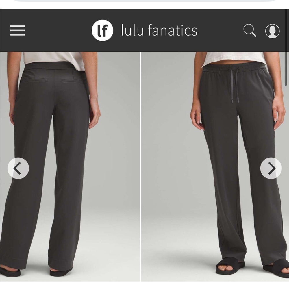 lululemon athletica Straight Leg Pants in Dark Charcoal Gray